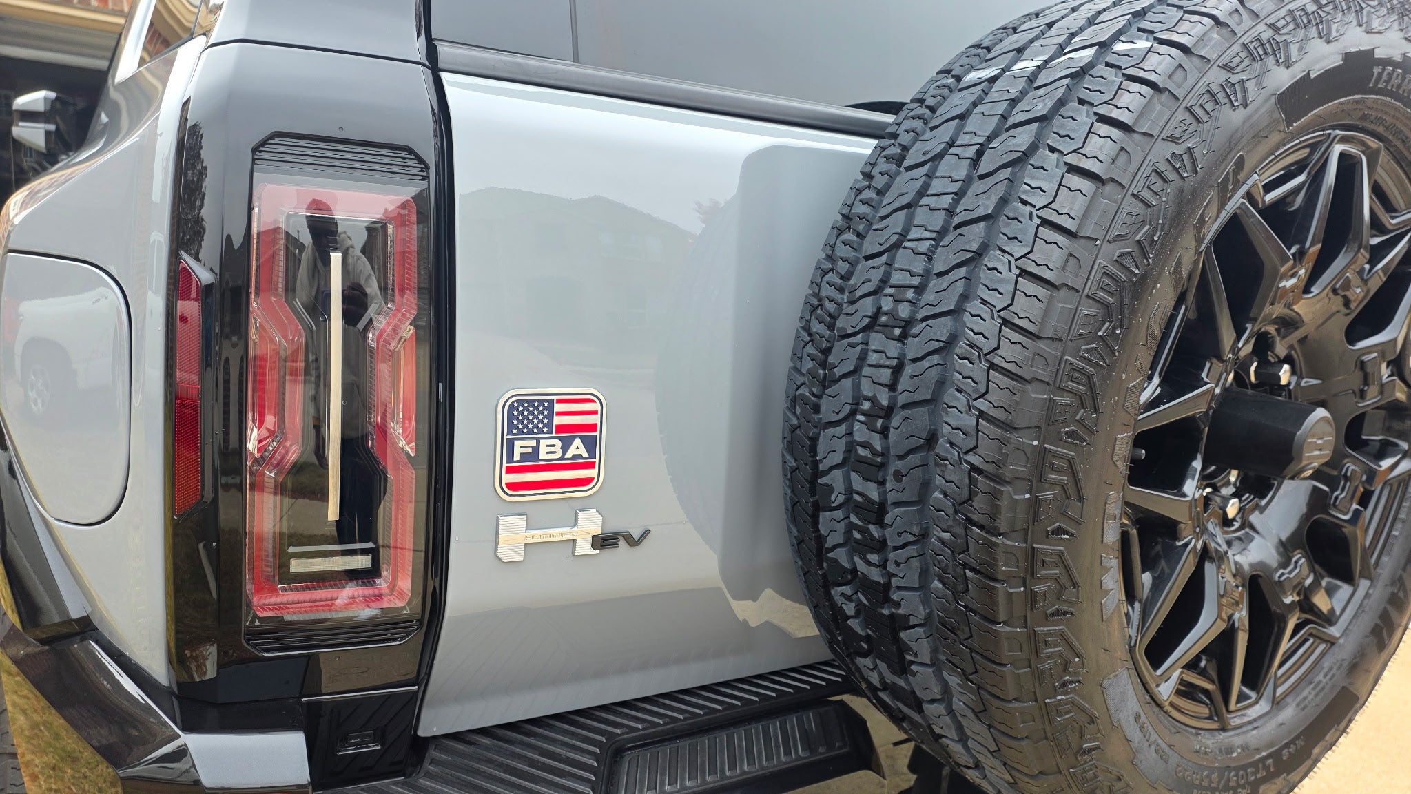 Foundational Black American Car Emblem, Patriotic Auto Badge by ONGO USA, Red White Blue Metal, Stars and Stripes Design
