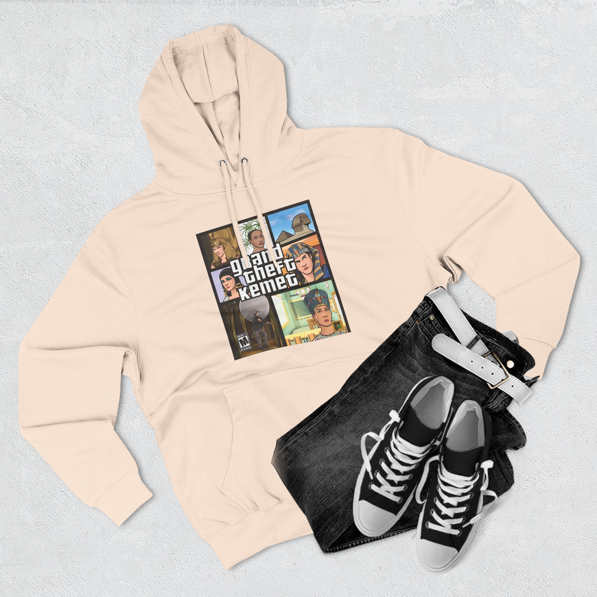 Three-Panel Fleece Hoodie