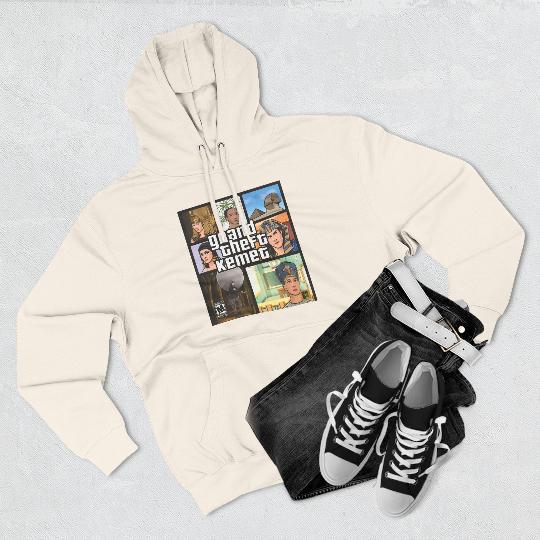 Three-Panel Fleece Hoodie
