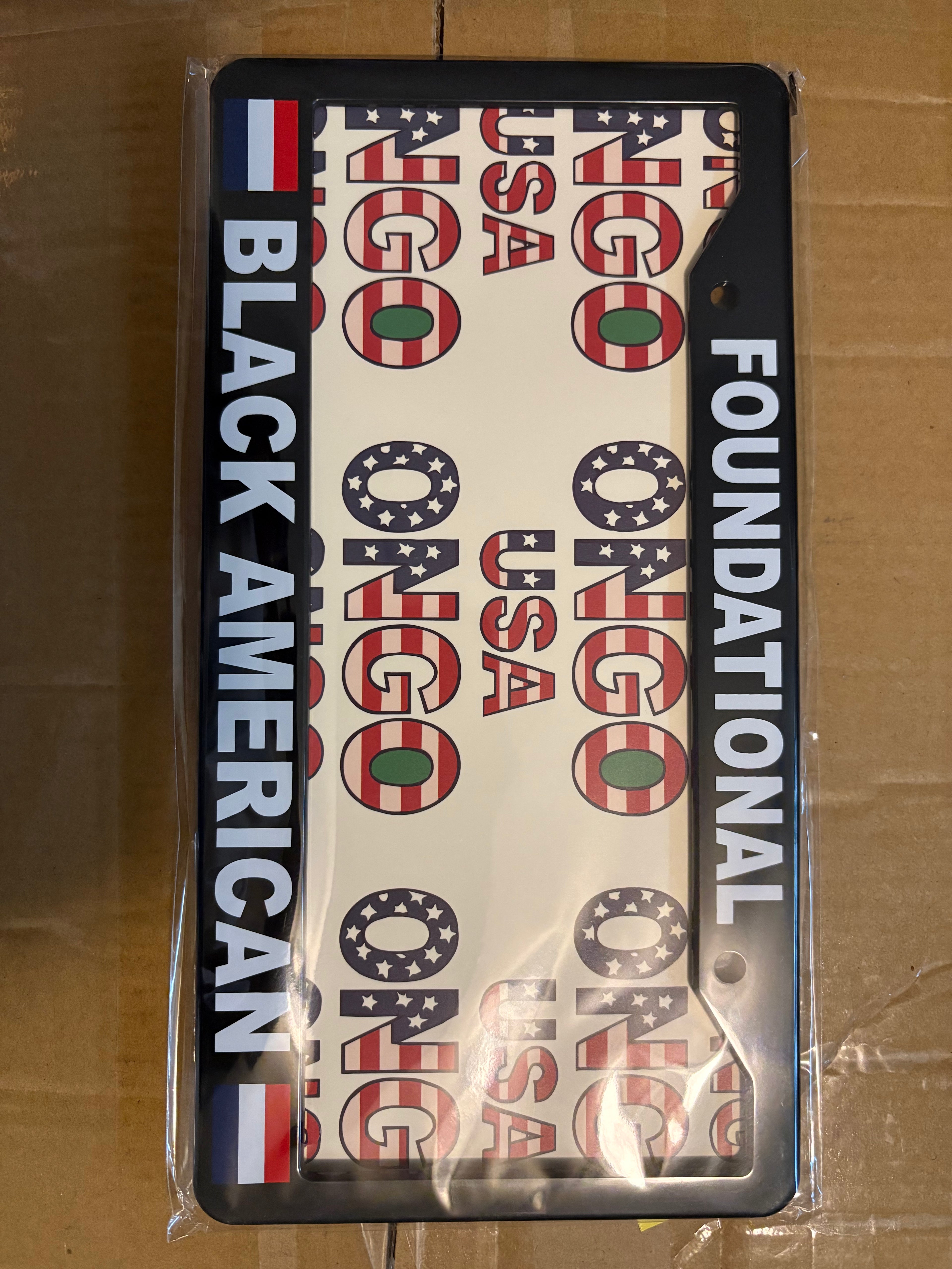 Foundational Black American License Plate Frame, Black
